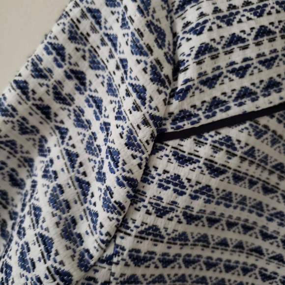 J. Crew navy & white pattern zip up Blazer - Picture 4 of 5